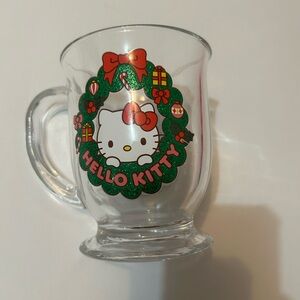 Hello kitty clear glass with Holiday